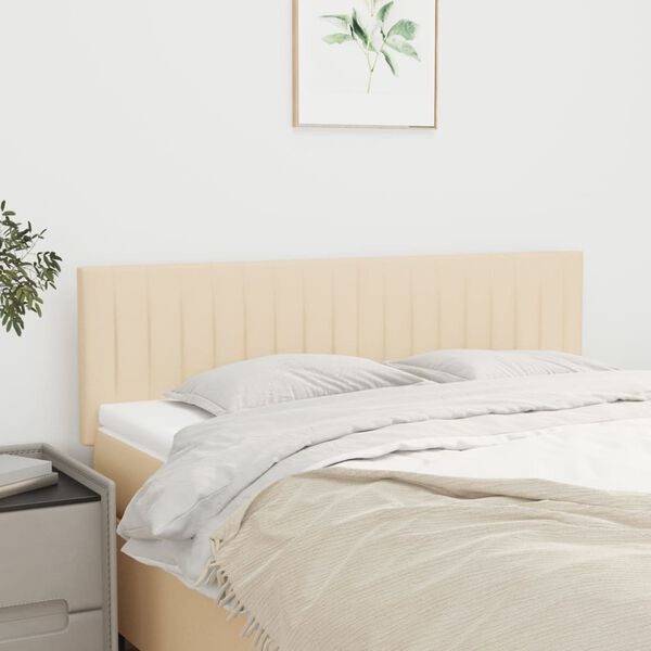 vidaXL Kopfteile Creme 144x5x78/88 cm Stoff