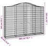 vidaXL Gabionen mit Hochbogen 8 Stk. 200x30x140/160cm Verzinktes Eisen