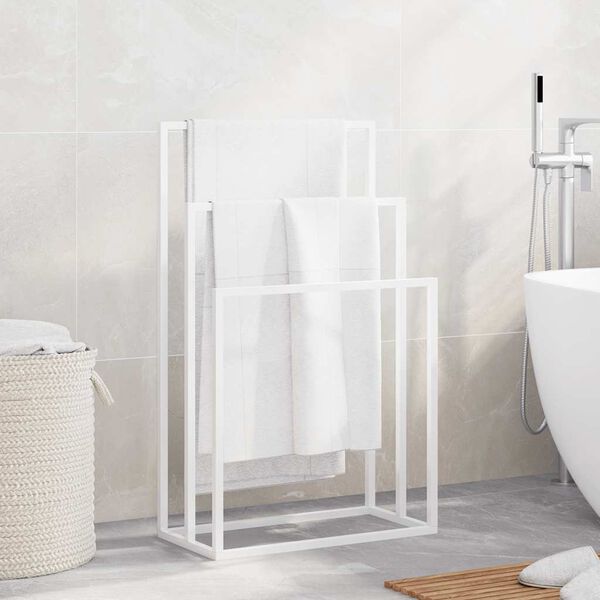 vidaXL Handtuchst&auml;nder Wei&szlig; 48x24x79 cm Eisen