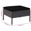 vidaXL 6-tlg. Garten-Lounge-Set mit Auflagen Poly Rattan Schwarz