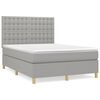 vidaXL Boxspringbett mit Matratze Hellgrau 140x200 cm Stoff