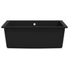 vidaXL Küchenspüle mit Überlauf Schwarz Granit