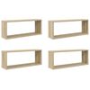 vidaXL W&uuml;rfelregale 4 Stk. Sonoma-Eiche 60x15x23 cm Holzwerkstoff