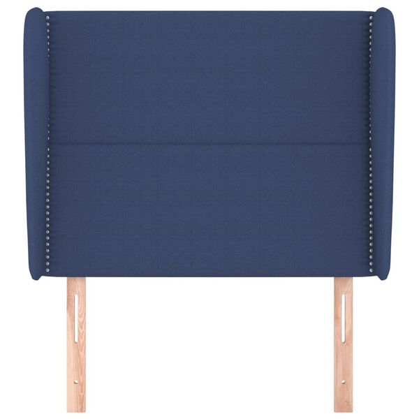 vidaXL Kopfteil mit Ohren Blau 93x23x118/128 cm Stoff
