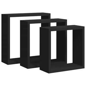 vidaXL W&uuml;rfelregale 3 Stk. Schwarz MDF