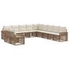 vidaXL Gartensofa-set 11 Stk. Beige und Cremewei&szlig; Poly-Rattan
