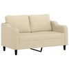 vidaXL 2-Sitzer-Sofa mit Zierkissen Creme 140 cm Stoff