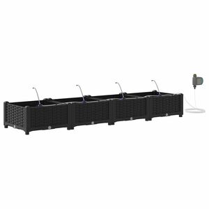 vidaXL Garten-Pflanzgef&auml;&szlig; 4 stk. Schwarz 160 x 40 x 22 cm PP