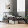 vidaXL Bettgestell mit Kopfteil Metall Schwarz 90x190 cm