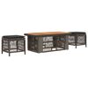 vidaXL Garten Essgruppe 4 Stk. Grau und Dunkelgrau Poly-Rattan
