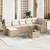 vidaXL Sofa Set mit Kissen mit Speicher 8 pcs Beige Poly-Rattan