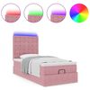 vidaXL Ottoman-Bett mit Matratzen & LEDs Rosa 90x200 cm Samt