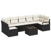 vidaXL Sofa Set 8 pcs Schwarz und Creme Poly-Rattan
