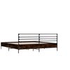 vidaXL Bettgestell Braun Eichen-Optik 135x190 cm Holzwerkstoff Metall