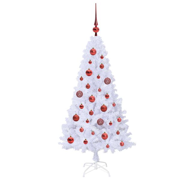 vidaXL K&uuml;nstlicher Weihnachtsbaum Wei&szlig; 120 cm PVC und Stahl