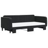 vidaXL Tagesbett Ausziehbar mit Matratzen Schwarz 100x200 cm Samt