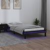 vidaXL Massivholzbett mit LEDs Schwarz 90x200 cm