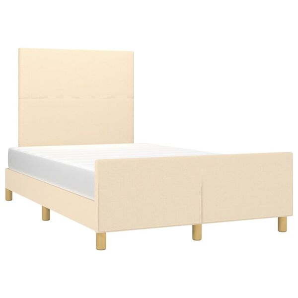vidaXL Bettgestell ohne Matratze Creme 120x200 cm Stoff