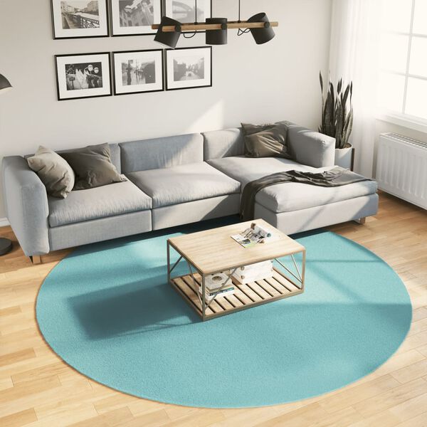 vidaXL Teppich OVIEDO Kurzflor Gr&uuml;n &Oslash; 240 cm
