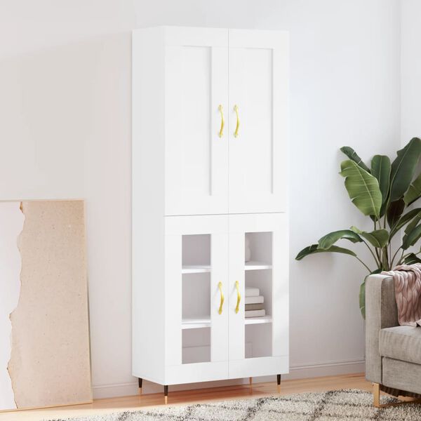 vidaXL Highboard Wei&szlig; 69,5x34x180 cm Holzwerkstoff