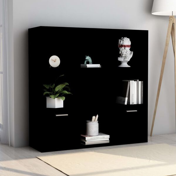 vidaXL Bücherregal Schwarz 98x30x98 cm Holzwerkstoff