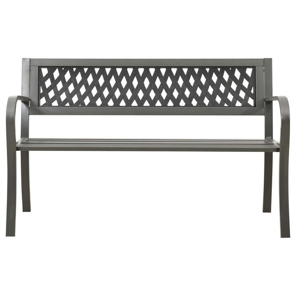 vidaXL Gartenbank 125 cm Stahl Grau