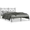 vidaXL Bettgestell mit Kopfteil Metall Schwarz 135x190 cm