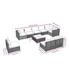 vidaXL 10-tlg. Garten-Lounge-Set mit Kissen Poly Rattan Grau