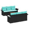 vidaXL Gartensofa-set mit Kissen 7 pcs Schwarz Poly-Rattan