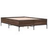vidaXL Bettgestell Braun Eichen-Optik 150x200 cm Holzwerkstoff Metall