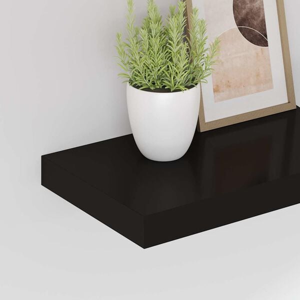 vidaXL Schweberegale 2 Stk. Schwarz 40x23x3,8 cm MDF