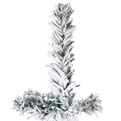 vidaXL Künstlicher Halb-Weihnachtsbaum mit Schnee Schlank 210 cm