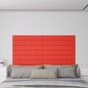 vidaXL Wandpaneele 12 Stk. Rot 90x15 cm Kunstleder 1,62 m&sup2;