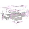 vidaXL Gartensofa-set mit Kissen 11 pcs Schwarz Poly-Rattan