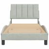 vidaXL Bettgestell ohne Matratze "Hanko" Hellgrau 90x190 cm Samt
