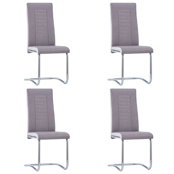 vidaXL Freischwinger 4 Stk. Taupe Stoff