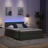 vidaXL Bett mit Stauraum und LED Dunkelgrau 140 x 200 cm Polyester