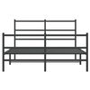 vidaXL Bettgestell mit Kopf- und Fu&szlig;teil Metall Schwarz 135x190 cm