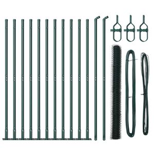 vidaXL Sechseckzaun mit Betonsockel 25 x 1,4 m PVC-beschichteter Stahl