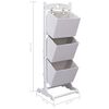 vidaXL 3-stufiges Korbregal Wei&szlig; 35 x 35 x 102 cm Holz