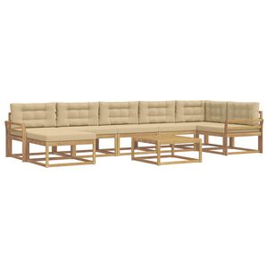vidaXL Outdoor-Sofagarnitur 8 stk. Wei&szlig; und Beige