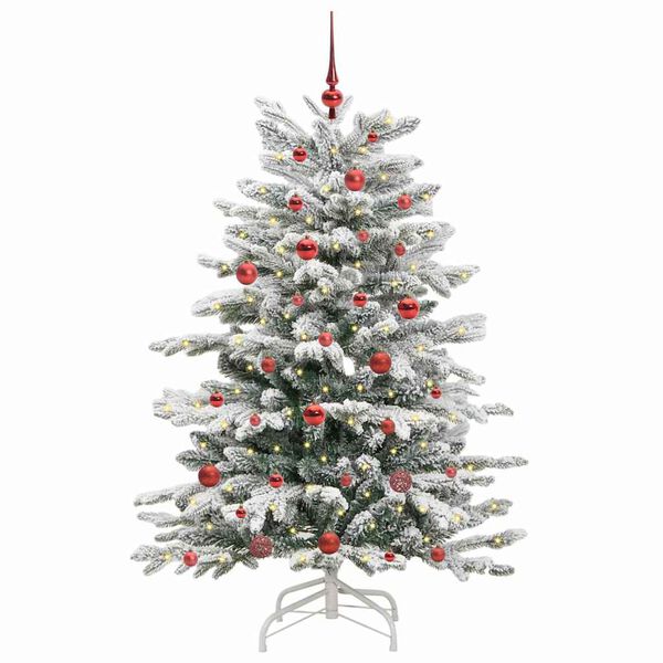 vidaXL K&uuml;nstlicher klappbarer Weihnachtsbaum Wei&szlig; 150 cm PE und PVC