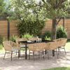 vidaXL Garten Essgruppe 7 pcs Braun Pulverbeschichteter Stahl