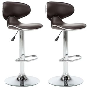 vidaXL Barhocker 2 Stk. Braun Kunstleder