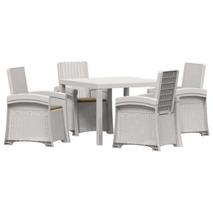 vidaXL Garten Essgruppe 5 stk. Wei&szlig; und Taupe PP