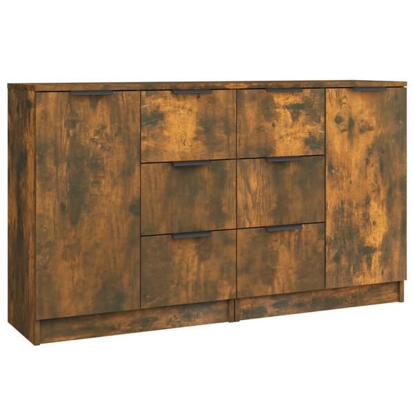 vidaXL Sideboards 2 Stk. R&auml;uchereiche 60x30x70 cm Holzwerkstoff