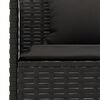 vidaXL 2-tlg. Garten-Essgruppe mit Kissen Schwarz Poly Rattan