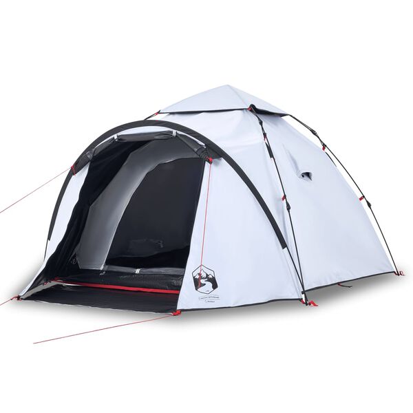 vidaXL Kuppel-Campingzelt 3 Personen Wei&szlig; Verdunkelt Quick Release