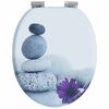vidaXL Toilettensitz Grau 44 x 38 cm MDF-Platte