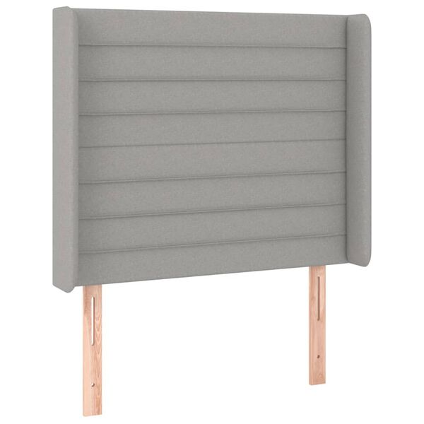 vidaXL LED Kopfteil Hellgrau 103x16x118/128 cm Stoff